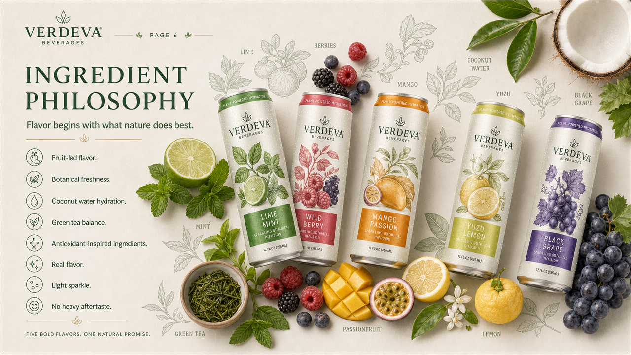 Verdeva catalog page 6 — Ingredient Philosophy
