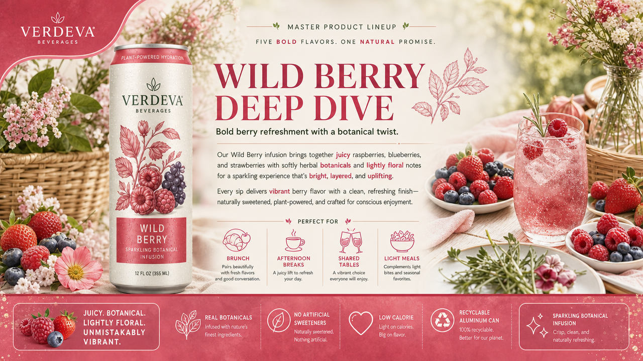 Verdeva catalog page 8 — Wild Berry Deep Dive