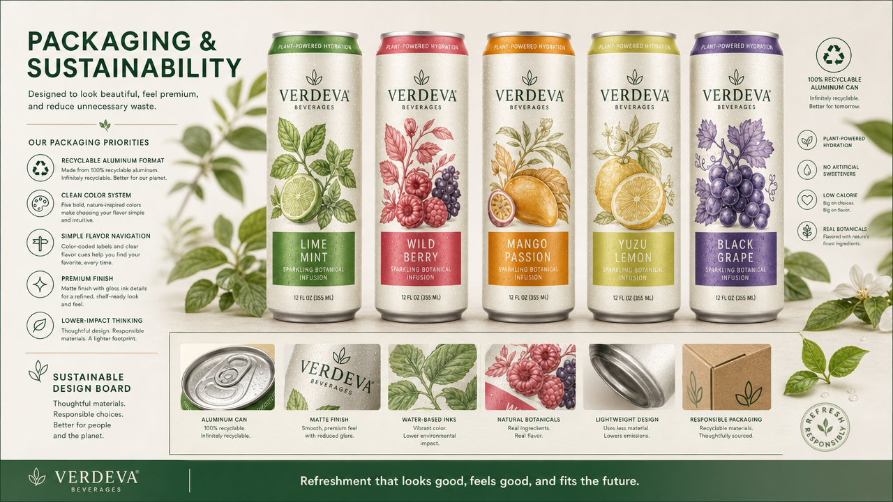 Verdeva catalog page 14 — Packaging & Sustainability
